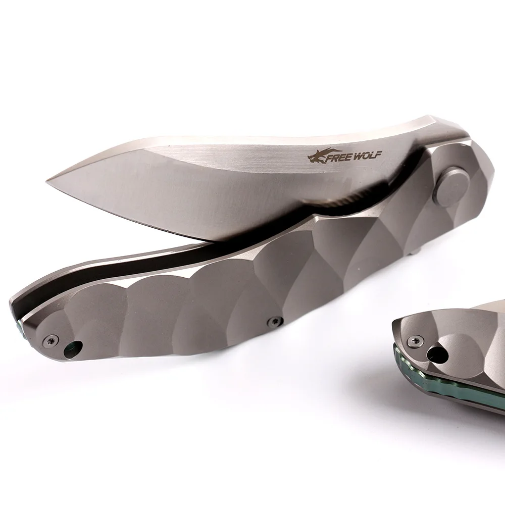 Высокое качество Тактический складной нож D2 стальное лезвие титановая ручка