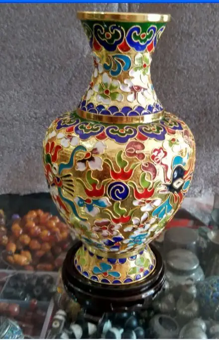 7 88 дюйма/Китайская гардеробная резьба по паре драконов и phoenixes вазы|chinese vase|cloisonne