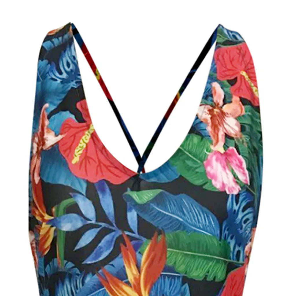 2019 летние новые модные женские кусок купальник с цветочным принтом бикини