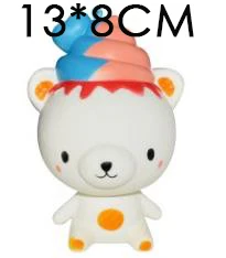 colorful bear Милые кавайные мягкие сжимаемые игрушки, мягкие Мультяшные животные, мягкие медленно поднимающиеся сжимаемые игрушки для снятия стресса, игрушки для детей, аутизм - Цвет: colorful bear