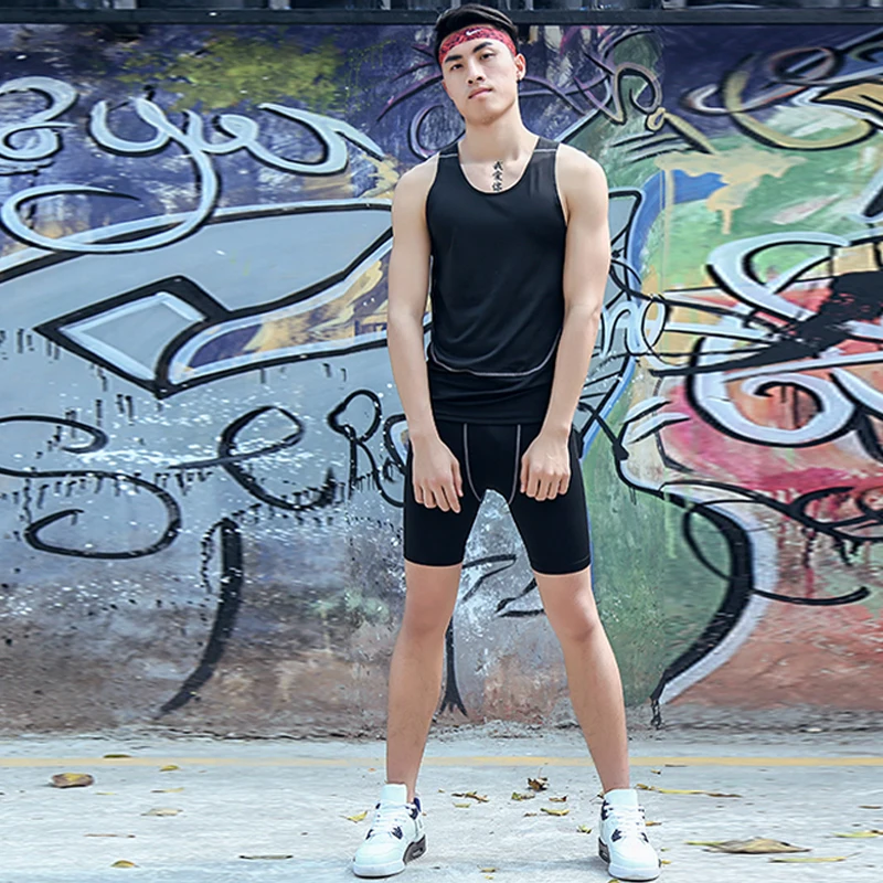 Мужской комплект для тренировок из двух предметов компрессионный костюм