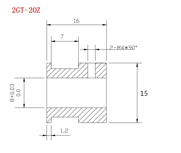 5 шт./лот GT2 20 зубчатый ролик 8 мм диаметр для ленты шириной 6 алюминиевый