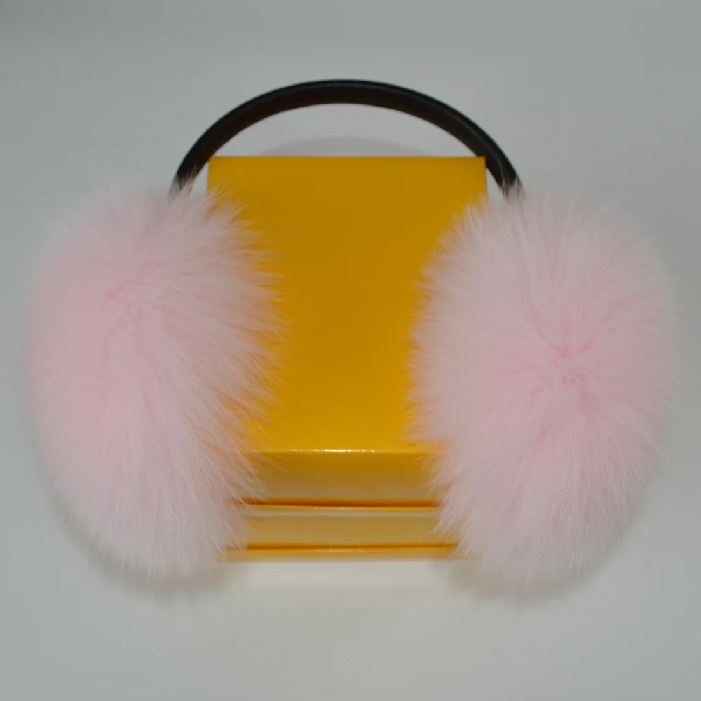 Новые женские зимние теплые пушистые наушники из натурального Лисьего меха