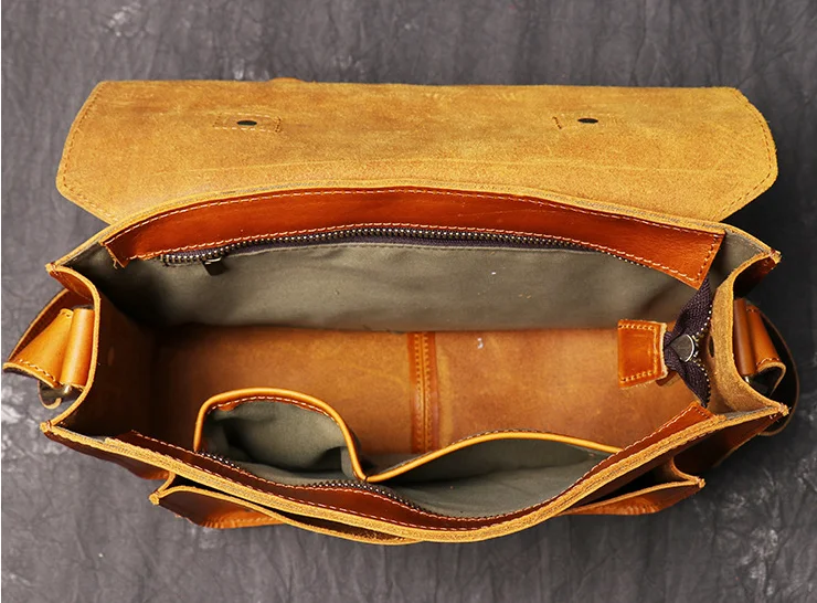 Crazy Horse Men Genuine Leather Briefcases Cross Body Shoulder High Capacity Business Bag Fashion Handbags Students Satchel D839 | Багаж и