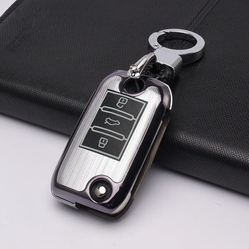 Sliver luminous Car Remote key case for Roewe RX5 year for MG ZS 3 button key shell keychain car styling Concise Durable - Название цвета: Sliver