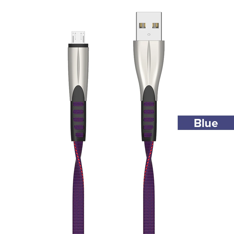 Blue Venroii кабель Micro USB 1 м 2 м Android для зарядки и синхронизации данных для samsung J5 MicroUSB для huawei Honor 7 Xiaomi Redmi - Цвет: Blue