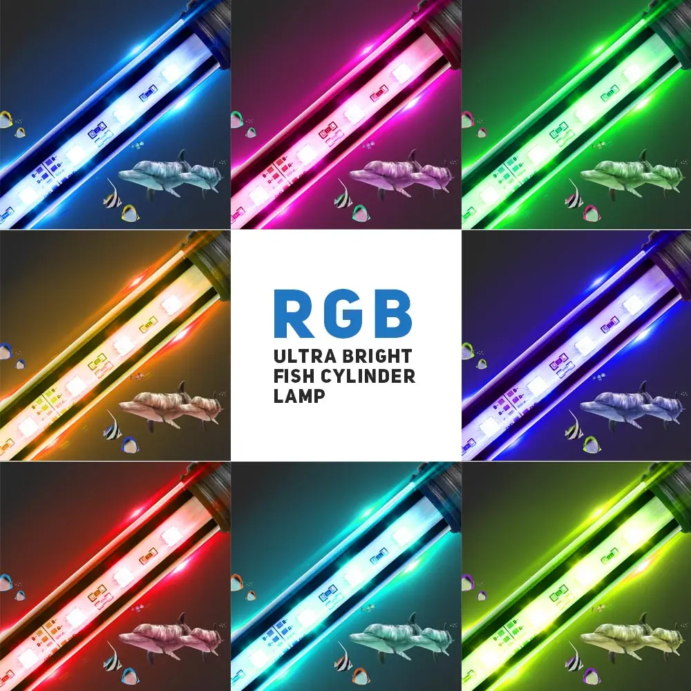 Светодиодный аквариумный аквариум 9 27 RGB светодиодный трубный светильник