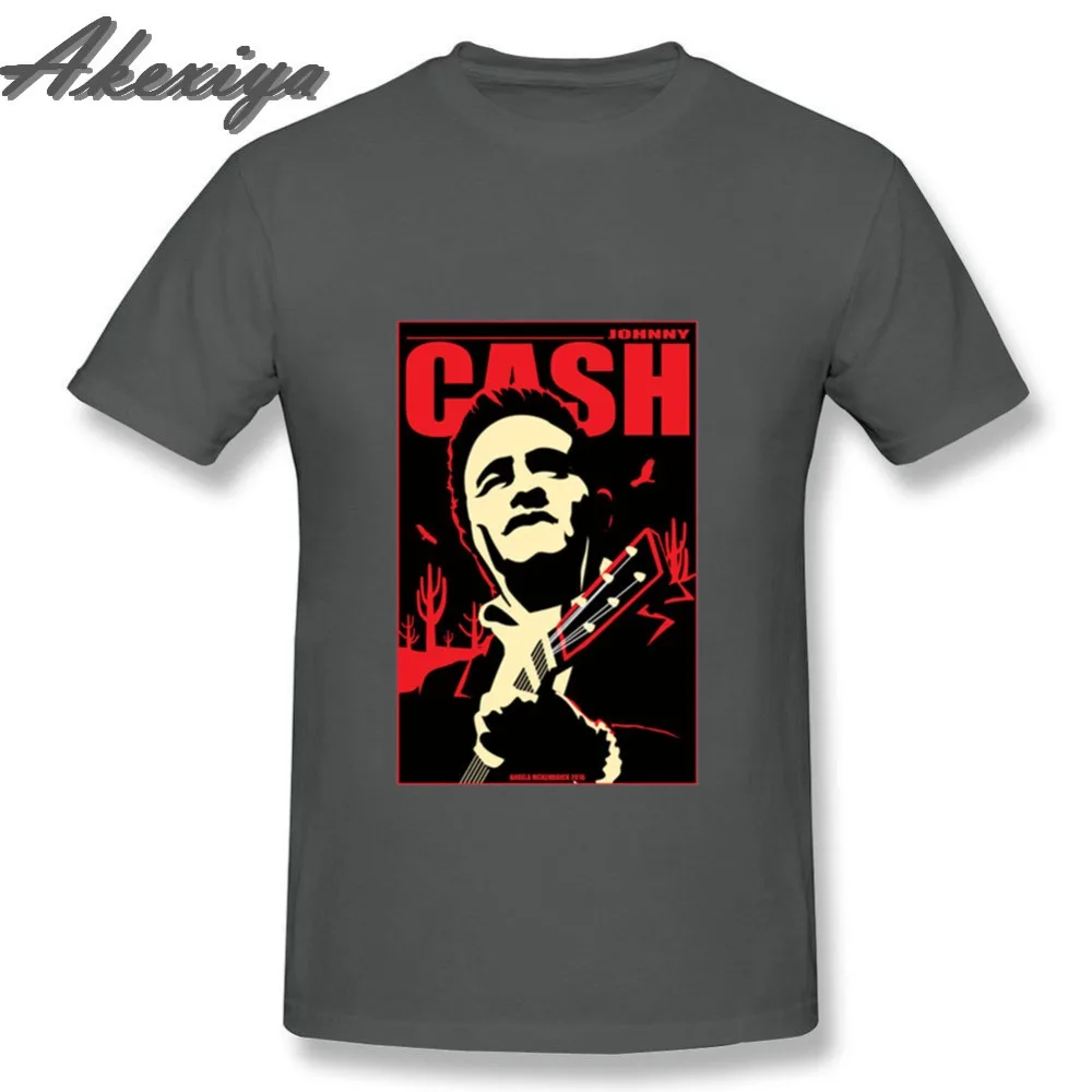 Мужская приталенная футболка с коротким рукавом johny Cash черная Повседневная