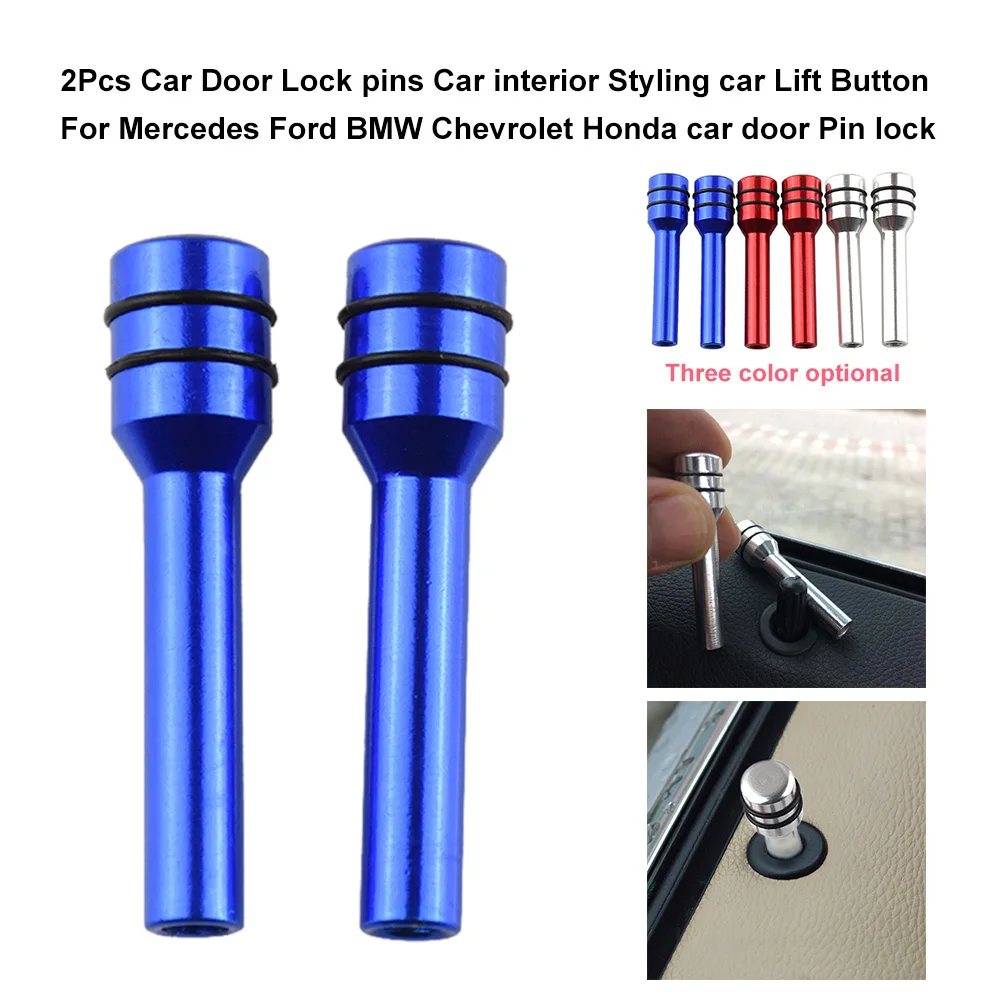2 шт. автомобильные шпильки для дверного замка Стайлинг интерьера автомобиля