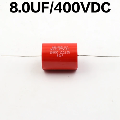 1 шт. 400VDC аудио класса осевой конденсатор Audiophiler MKP конденсатор для винтажный гитарный усилитель, динамик кроссовер муфта DIY Reapair - Цвет: 8.0uF400V