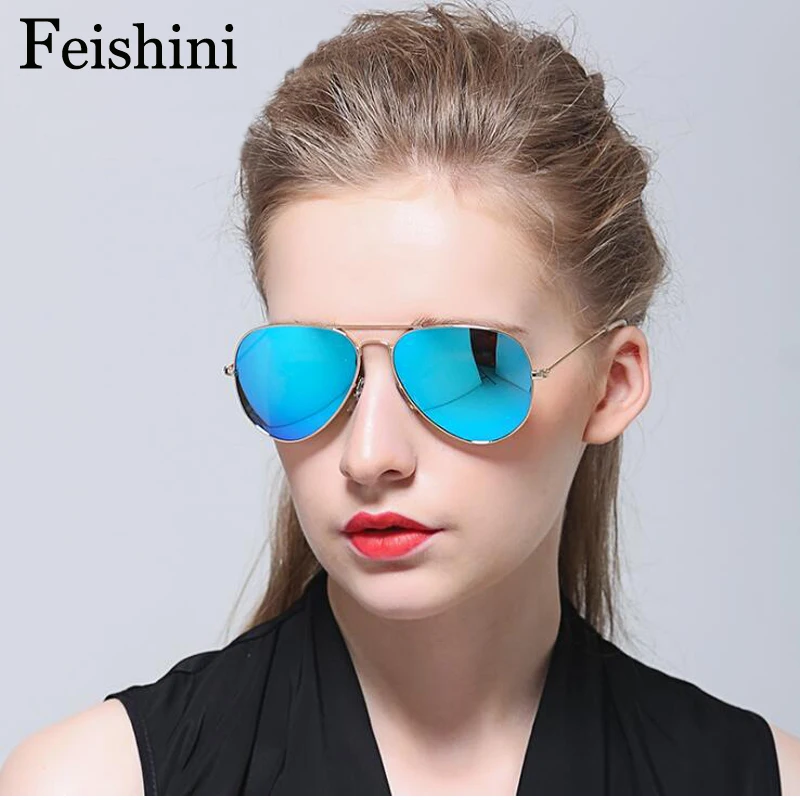 FEISHINI, брендовые, продвинутые, 16 г, нержавеющая сталь, пилот, солнцезащитные очки, мужские, поляризационные, для вождения, прозрачные, зеркальные, солнцезащитные очки, для женщин, с защитой от ультрафиолета