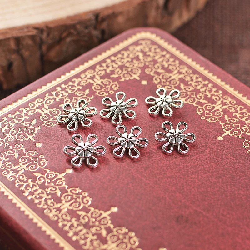 DIY jewelry accessories 10*10MM alloy ancient silver sun flower shape 50pcs/lot handmade materials. | Украшения и аксессуары