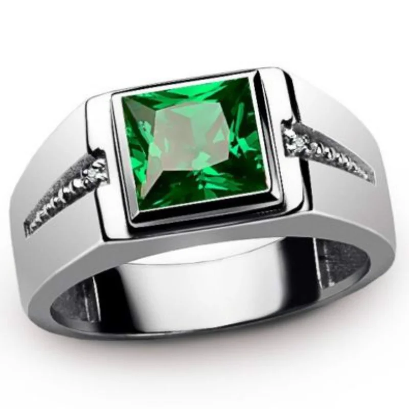 3.2CT размер от 8 до 15 Ювелирные изделия красный, темно-синий/Гранат, циркон камни 10KT мужские позолоченные кольца свадебный подарок