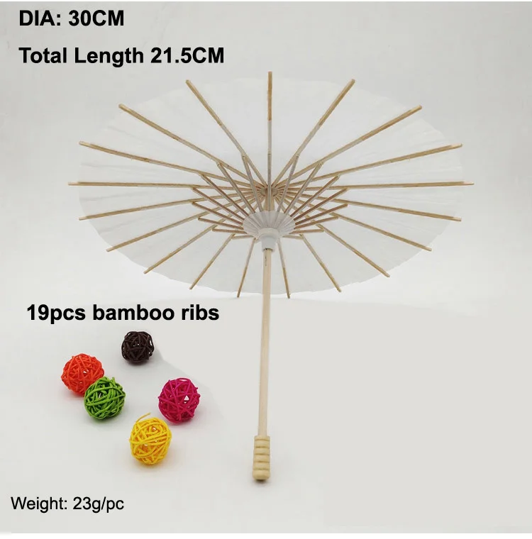 50pcs/lot New White Color Long-handle Outdoor Wedding Paper Parasols Chinese Craft Umbrellas | Дом и сад
