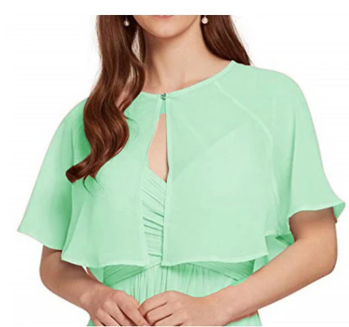 mint Сапфировое свадебное vestido de festa Женская шаль болеро шифон вечернее свадебное накидка Болеро накидка - Цвет: mint