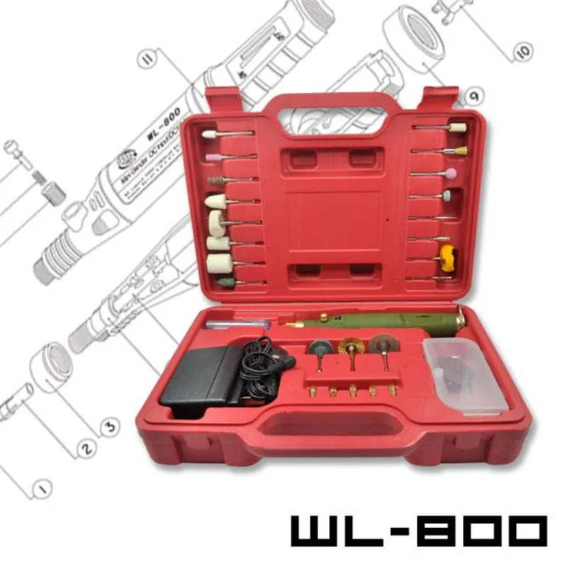 

WLXY-800 Auot-Speed роторная шлифовальная машина с аксессуарами идеальный набор электрических мини-сверл