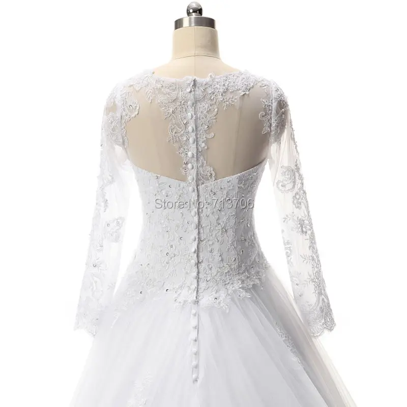 DB24702 Glamorous бальное платье аппликация кружева с длинным рукавом суд Поезд Кнопки