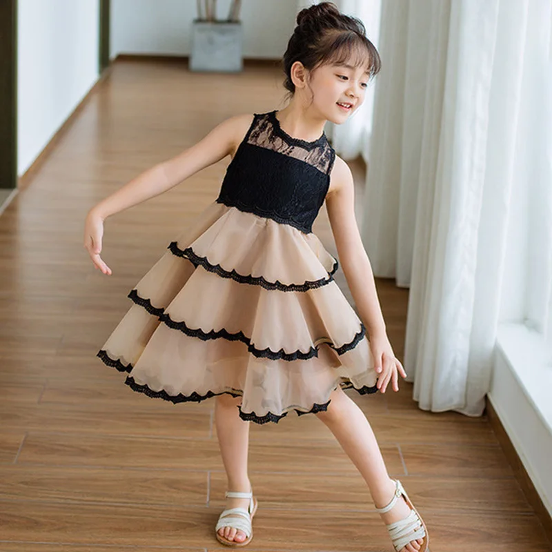 Платье детское летнее без рукавов с кружевом RT395 | Детская одежда и обувь