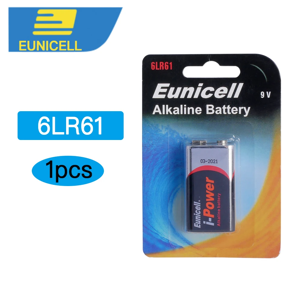Eunicell 1 шт сухой Батарея 9V 6LR61 PPP3 1604A щелочной Non аккумуляторные батареи для