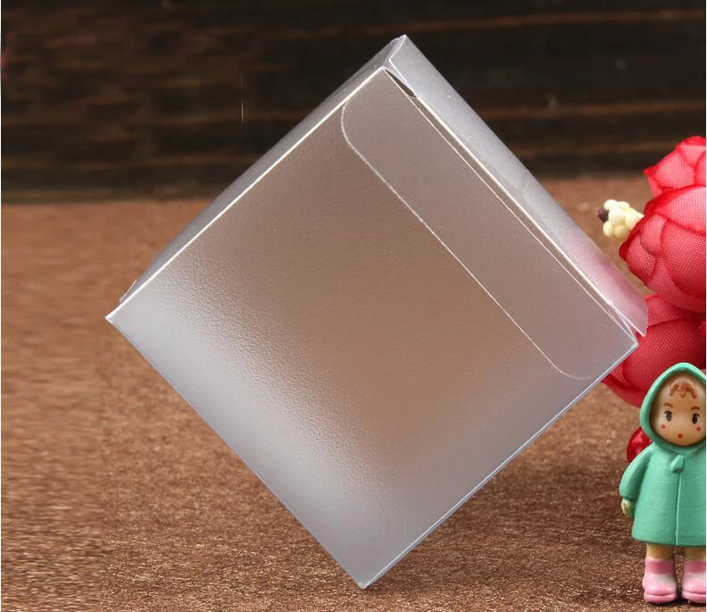 

50pcs 5*5*5cm frosted plastic pvc box packing boxes for gifts/chocolate/candy/cosmetic/crafts square Matte pvc Box