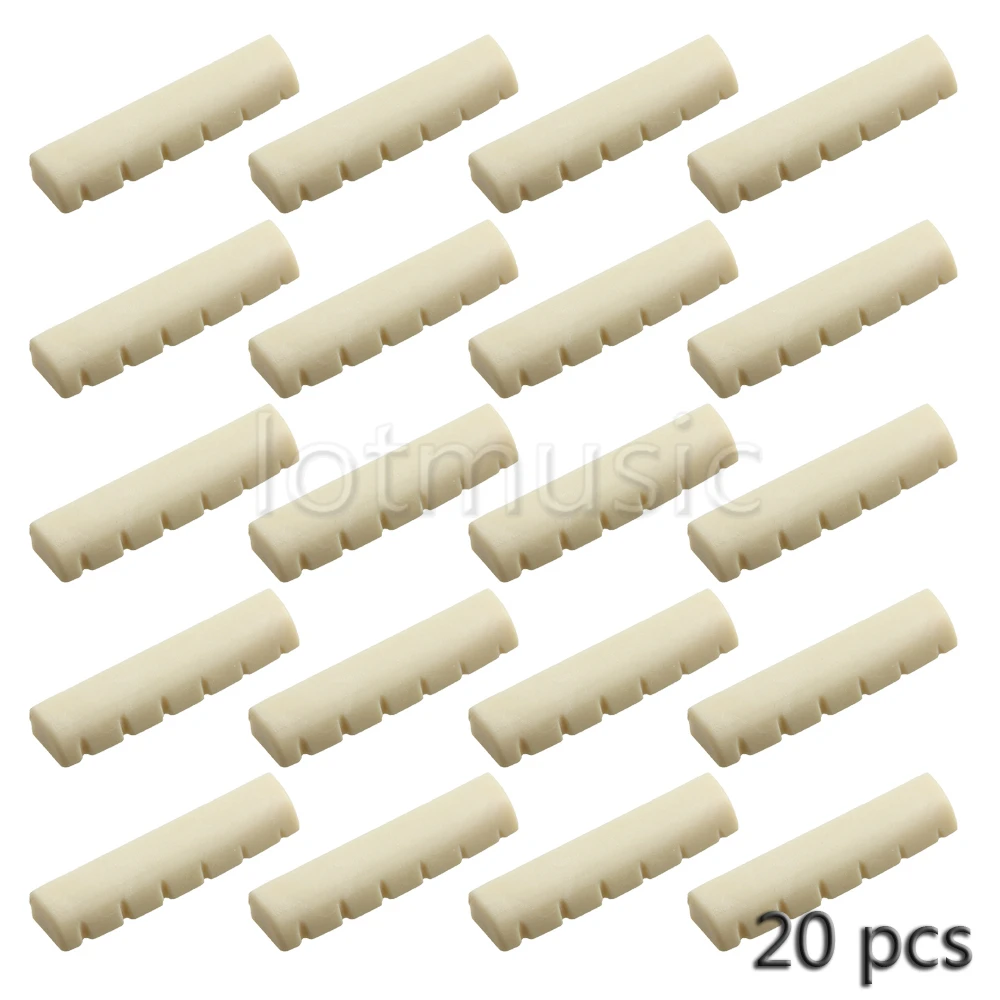 

20pcs Ivory ABS Acoustic Guitar Nut 43mmx6mmx9.3mm Slotted 6 String
