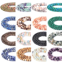 natural gem beads rose pink quartz lapis lazuli lava stone round beads for jewelry making bracelets diy needlework accessories