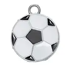 Doreenbeads розница, 20 шт., серебряный цвет, эмаль, футбольные спортивные подвески, 24x19 мм (1 