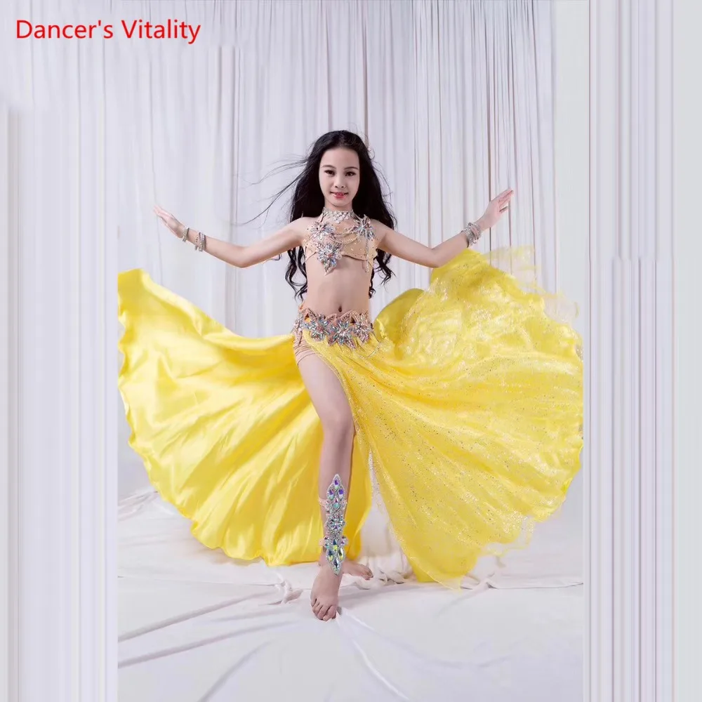 Конкурс танца живота девушки Mesh Set роскошный бюстгальтер + длинная юбка 2шт. Belly Dance