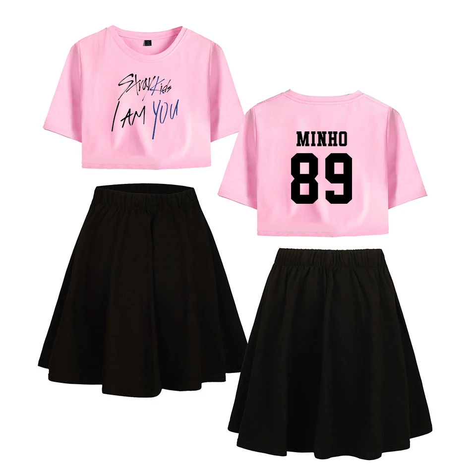 

Stray Kids I Am You Pop Two Pieces Short skirt suit Fashion Women's Dress Cool Soft Idol Print Clothing Plus