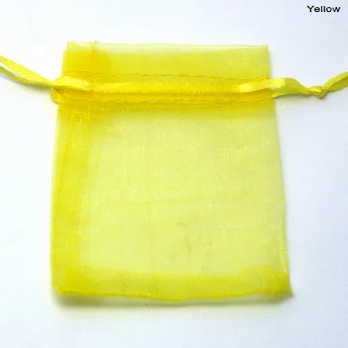 Yellow 10 шт./лот 7x9 см/9x12 см/10x15 см/13x18 см/15x20 см/17x23 см/20x30 см сумки из органзы для упаковки ювелирных изделий сумки для свадебной вечеринки - Цвет: Yellow