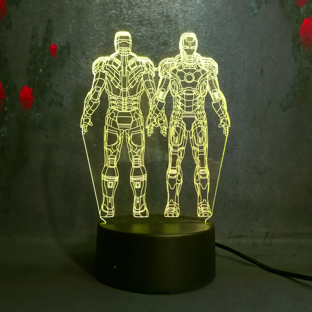 3D Marvel Movie Super Hero Железный человек ночник 7 цветов мечта изменение мальчик игрушка