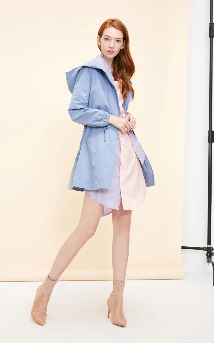 Vero Moda куртка женская Повседневный с капюшоном сплошной цвет молнии Тренч | 318417501