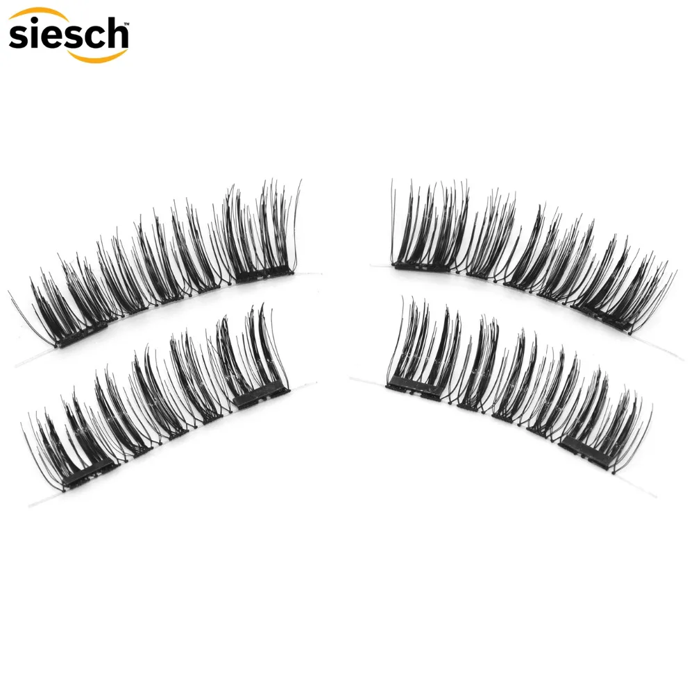 4 шт. макияж Двойные магнитные накладные ресницы полное покрытие без клея длинные