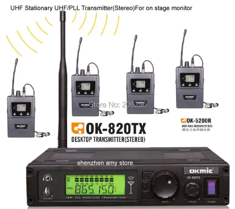 Бутик рекомендуется OKMIC 820TX 5200R 4 х местные Беспроводной в ухо монитор Системы для