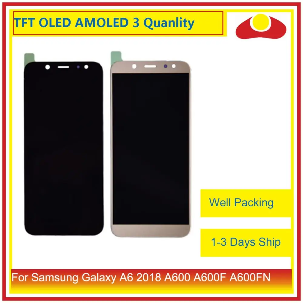 Для samsung Galaxy A6 A600 A600F A600FN ЖК-дисплей с сенсорным экраном дигитайзер панель монитор в сборе