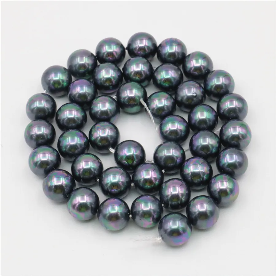 Charming 10mm Natural Mixed color black shell pearl Beads DIY Accessories gift manual Make Jewelry Wholesale Price AAA+ 16inch | Украшения