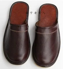 Кожаные тапочки из натуральной воловьей кожи для мужчин и женщин Нескользящие