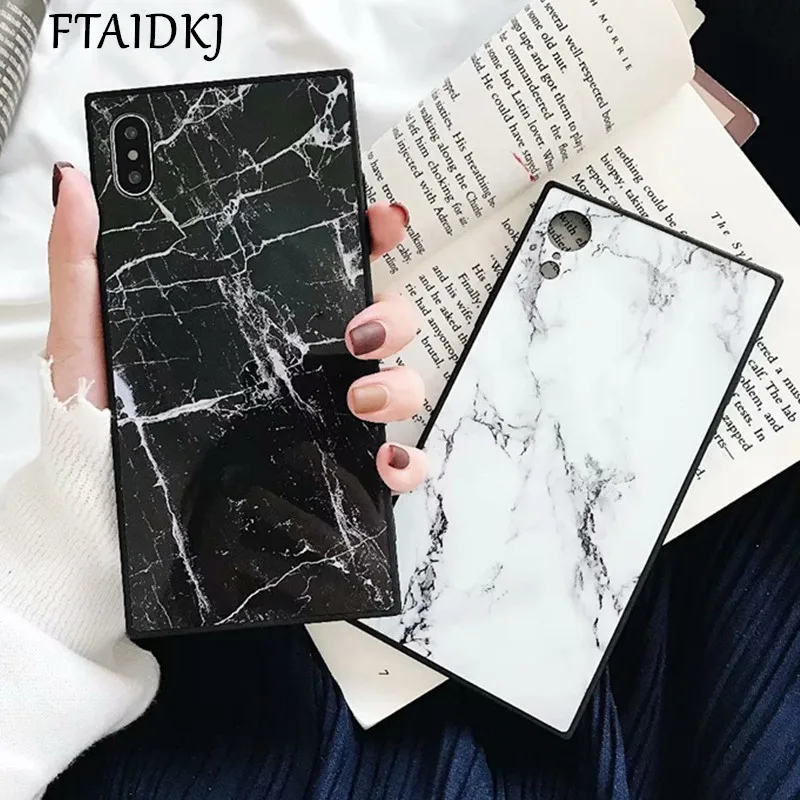 Fashion Marble Pattern Square Case For iPhone 11 Pro Max 6 6S 7 8 Plus 10 Silicone Soft Back Cover X XR XS Coque |