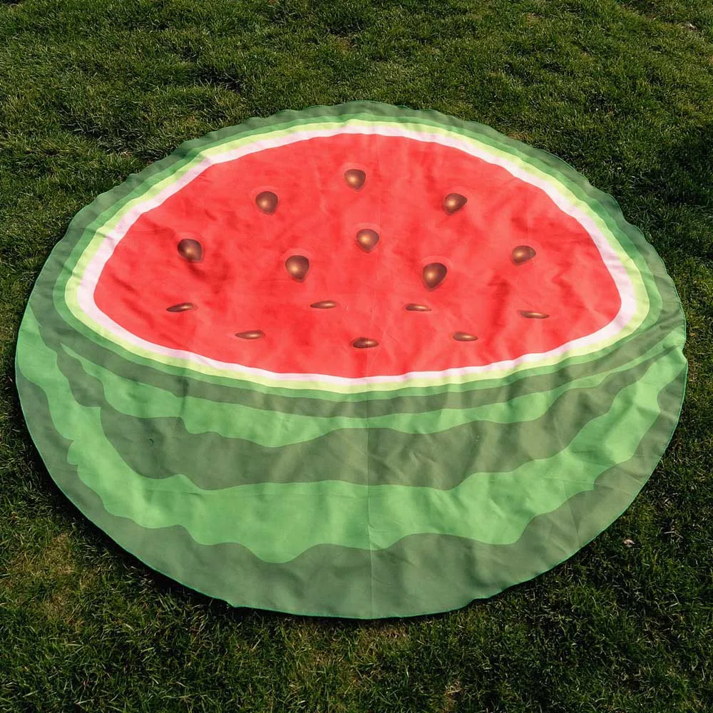 Outdoor Swimming Towels Fruits Design Round Hippie Tapestry Camping Picnic Throw Yoga Mat Towel Blanket Microfiber Beach Towels
