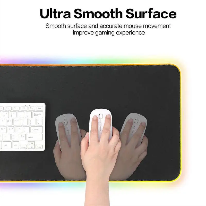 EastVita большое RGB цветное светодиодное освещение игровой коврик для мыши Коврик для ПК ноутбука RGB с подсветкой эффект r20