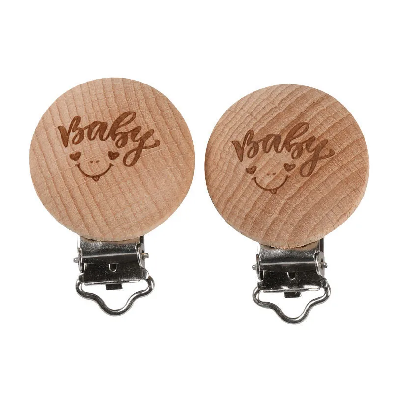 10Pcs New Baby Pacifier Clip For Holders Infant Soother Metal Beech Personalise Engrave Wood Craft Accessories Adapter | Украшения и