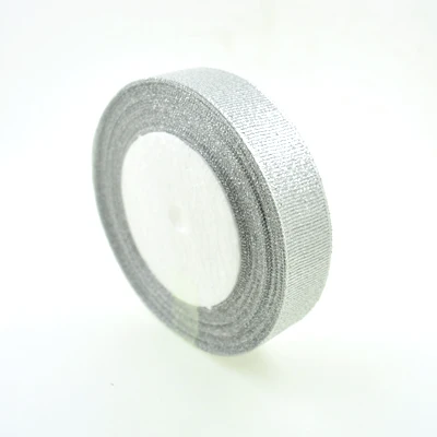 Бренд высокого качества 5/8 ''3/4''(20 мм) 1 ''(25 мм) 1-1/2''(40 мм органза Серебристые золотистые блестящие ленты для свадебного украшения - Цвет: silver 20mm