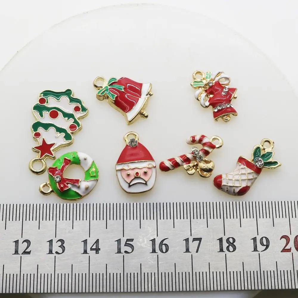 10 шт./Лот рождественские пуговицы разных размеров декоративные из сплава