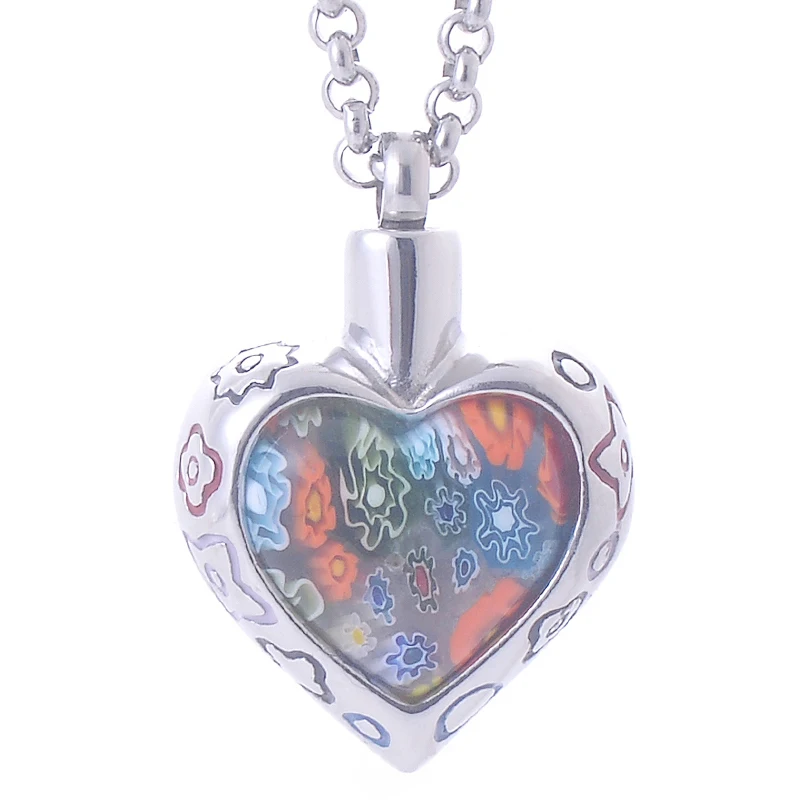 Богемная мемориальная Цветочная нашивка муранская Подвеска из стекла сердце