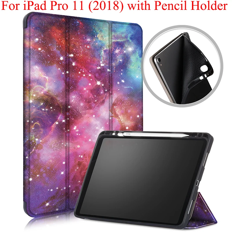 Чехол для iPad Pro 11 2018 из искусственной кожи с магнитной подставкой мягкий чехол