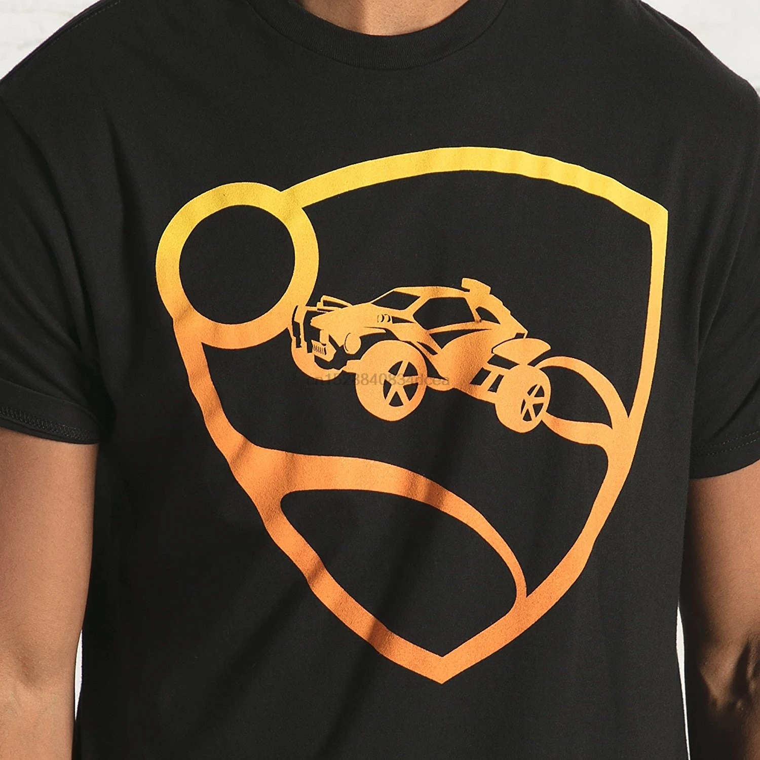 Мужская футболка с круглым вырезом и коротким рукавом Rocket League оранжевая премиум