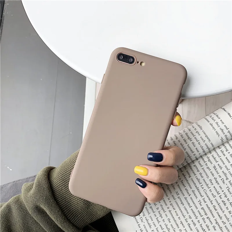Коричневый Чехол для Vivo V11 Pro Y81 Y81i Y81S Y85 V9 Y71i Y53 чехол мягкий Карамельный цвет простой, матовый много Цвета чехол сумка для мобильного телефона Coque - Цвет: Коричневый