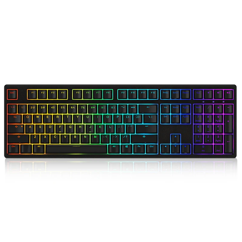 Black Игровая клавиатура AKKO 3108S RGB с механической подсветкой, компьютерная игровая Проводная usb-клавиатура Cherry MX, полноклавишное Программирование 108 клавиш - Цвет: Black