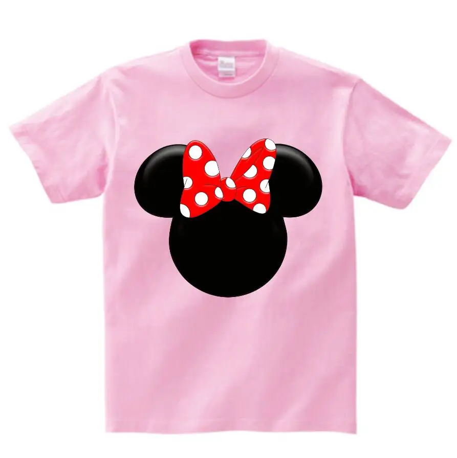 pink childreT-shirt Милая футболка с Минни Маус для девочек Детская летняя футболка с короткими рукавами детская футболка из хлопка футболки с круглым вырезом для мальчиков с Микки Маусом - Цвет: pink childreT-shirt