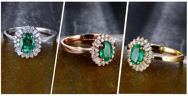 CaiMao 0,81 ct натуральный изумруд 18KT/750 белое золото 0,4 ct полный разрез Алмазный обручальное кольцо ювелирные изделия драгоценный камень